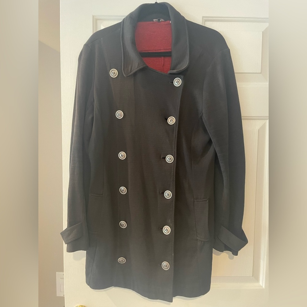 Black Nic + Zoë Black Double Button Ponte Fall Jacket Size XL in good condition